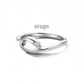 Bague en argent rhodié 925/1000 et zircon (50-58) [AW167]