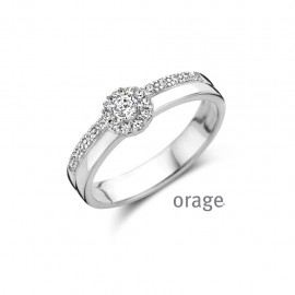 Bague en argent rhodié 925/1000 et zircon (50-60) [AW180]