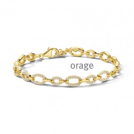 [AW292] Bracelet plaqué or jaune et zircon