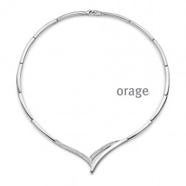 [AW252] Collier en argent rhodié 925/1000 et zircon