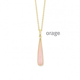 [AW284] Collier rose oeil de chat plaqué or jaune 