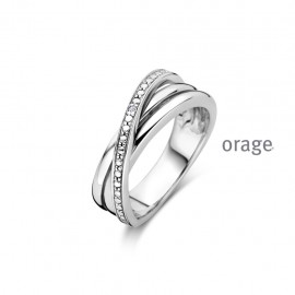 Bague en argent rhodié 925/1000 et zircon (52-60) [AW250]