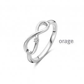 Bague infinity en argent rhodié 925/1000 et zircon (50-58) [AW220]