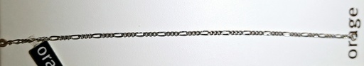 [A/6013/18-A] Bracelet figaro en argent rhodié 925/1000 18cm [A/6013/18-A]