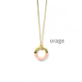 [AT228]  Collier rose plaqué or jaune - 45cm (AT228)