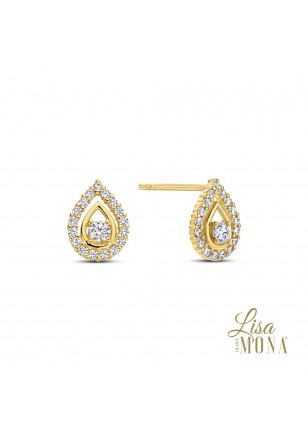 [LMG0655] Boucles d'oreilles "gouttes" avec zircon