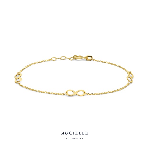 [AA0015B] Bracelet infinity Or Jaune 18K 16+2cm