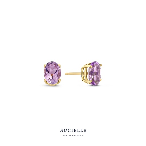 [AE0016C] Boucles d'oreilles Or Jaune 18K améthyste