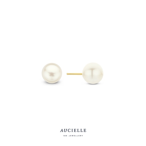 [AE0027C4] Boucles d'oreilles Or Jaune 18K perle