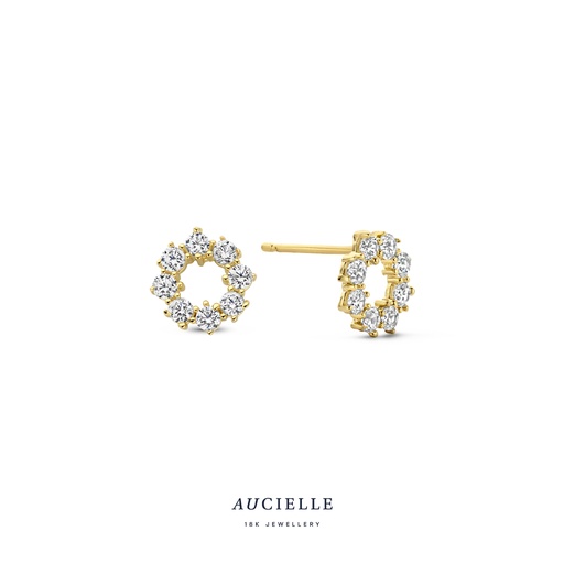 [AE0041C] Boucles d'oreilles Or Jaune 18K Oxyde de zirconium