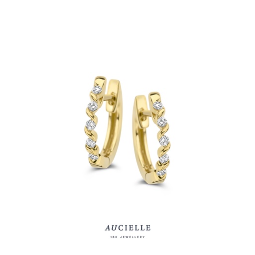 [AE0054D] Créoles Or Jaune 18K 0.12ct