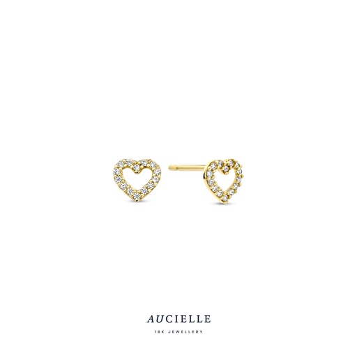 [AE0078C] Boucles d'oreilles baguette Or Jaune 18K Oxyde de zirconium