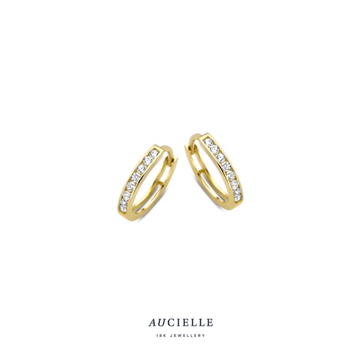 [AE0100C] Créoles Or Jaune 18K Oxyde de zirconium