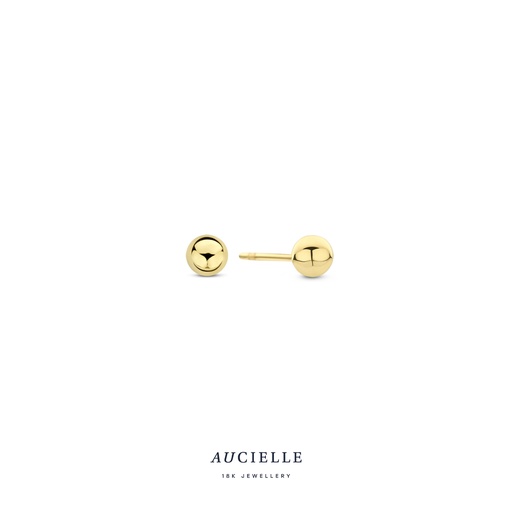 [AE0107B3] Boucles d'oreilles Or Jaune 18K boule 3mm