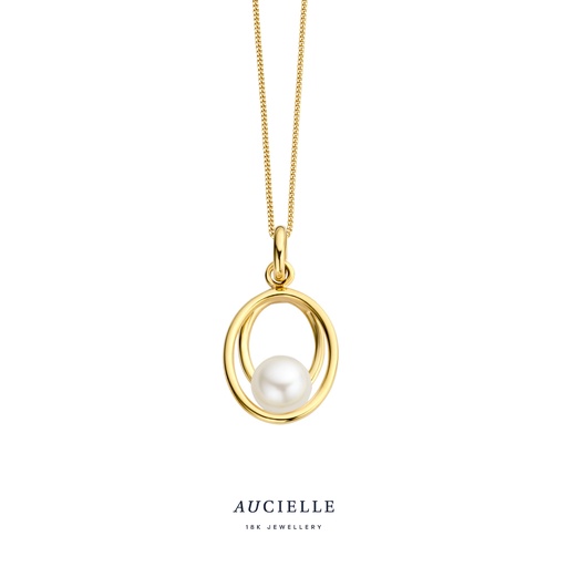 [AH0008C] Pendentif Or Jaune 18K avec perle d'eau douce 