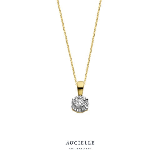 [AH0009C] Pendentif Or Jaune 18K Oxyde de zirconium