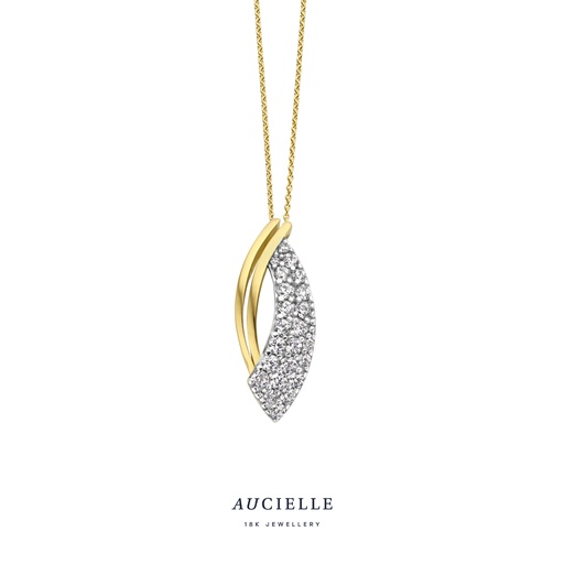 [AH0010C] Pendentif Or Jaune 18K Oxyde de zirconium