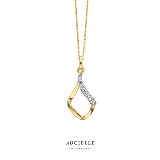 [AH0011C] Pendentif Or Jaune 18K Oxyde de zirconium