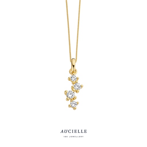 [AH0013C] Pendentif Or Jaune 18K Oxyde de zirconium