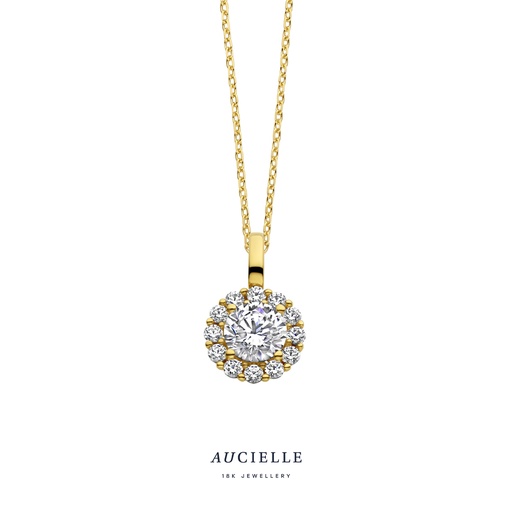 [AH0015C] Pendentif Or Jaune 18K & Oxyde de zirconium