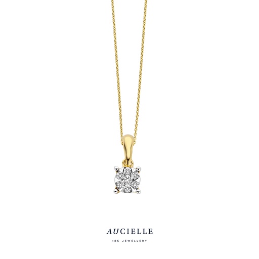 [AH0031D] Pendentif Or Jaune 18K et diamants de 0.05ct