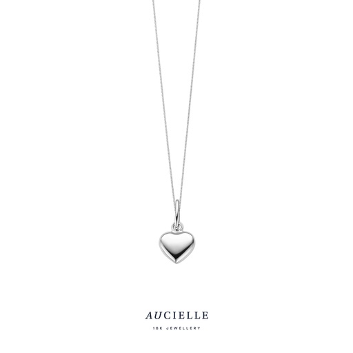 [AH0033V] Pendentif coeur Or Blanc 18K 6,5 x 6,0 mm