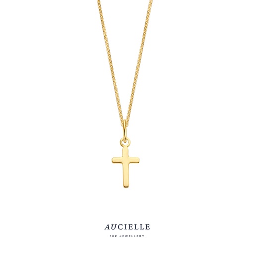 [AH0069B] Pendentif croix en Or Jaune 18K (8mmx5,25mm)