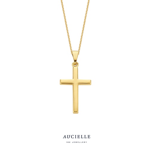 [AH0071B] Pendentif Or Jaune 18K croix 20x13mm