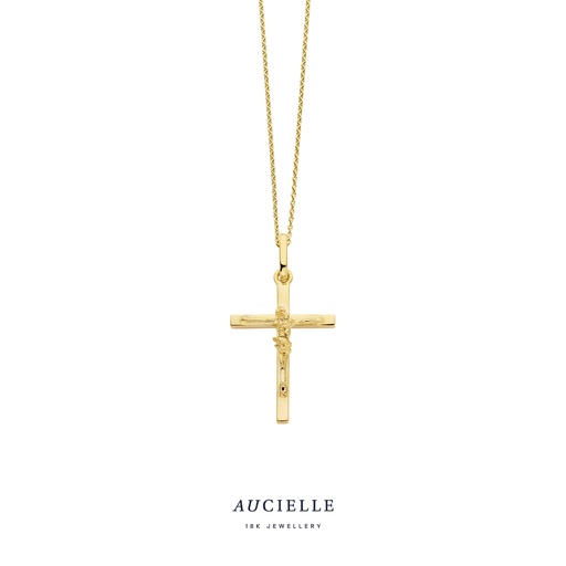 [AH0082B] Pendentif croix Jésus Or Jaune 18K