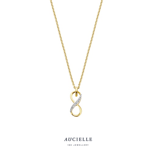 [AH0084C] Pendentif Or Jaune 18K infinity Oxyde de zirconium