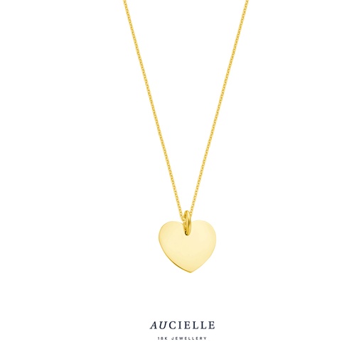 [AH0089B] Pendentif Or Jaune 18K plaque coeur