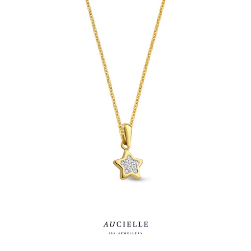 [AH0101C] Pendentif Or Jaune 18K étoile Oxyde de zirconium