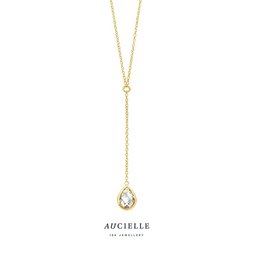 [AK0007C] Collier Or Jaune 18K 45cm Oxyde de zirconium