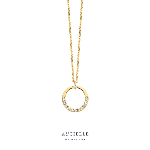 [AK0012C] Collier rond Or Jaune 18K Oxyde de zirconium 45cm