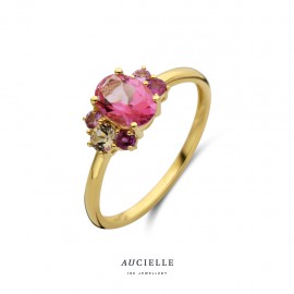 Bague Or Jaune 18K Topaze rose (52-56) [AR0005C]