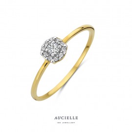 Bague Or Jaune 18K Pavé entourage d'Oxyde de zirconium (52-56) [AR0007C]