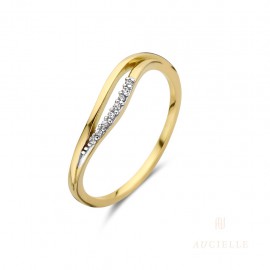 Bague Or Jaune 18K Oxyde de zirconium (52-56) [AR0009C]