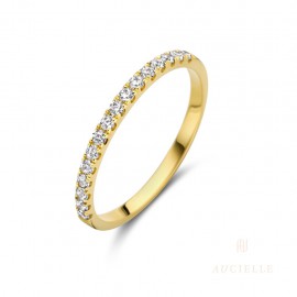 Bague alliance Or Jaune 18K et Oxyde de zirconium (52-56) [AR0011C]