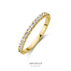 Bague alliance Or Jaune 18K Oxyde de zirconium (48-58) [AR0012C]