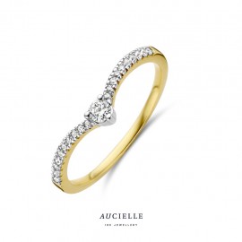 Bague Or Jaune 18K Oxyde de zirconium (52-60) [AR0015C]