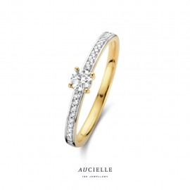 Bague Or Jaune 18K, Oxyde de zirconium (48-58) [AR0016C]