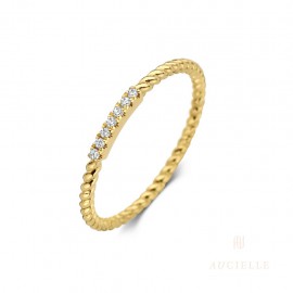 Bague Or Jaune 18K Oxyde de zirconium 50-56 [AR0019C]