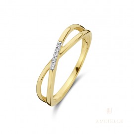 Bague croisée Or Jaune 18K Oxyde de zirconium (52-56) [AR0021C]