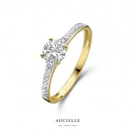 Bague Or Jaune 18K Oxyde de zirconium (52-56) [AR0022C]