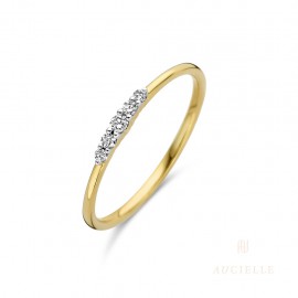 Bague Or Jaune 18K et diamants de  0.10ct (52-56) [AR0030D]