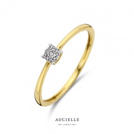 Bague pavé rond Or Jaune 18K et diamants de 0.02ct (50-56) [AR0035D]