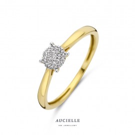 Bague pavé rond Or Jaune 18K et diamants 0.06ct (52-56) [AR0036D]