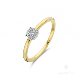 Bague Or Jaune 18K et diamants de 0.08ct (52-56) [AR0038D]