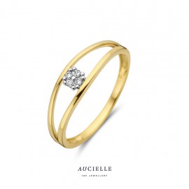 Bague Or Jaune 18K et diamant de 0.040ct (52-56) [AR0044D]