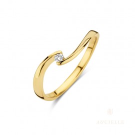 Bague Or Jaune 18K et diamant de 0.040ct (52-56) [AR0046D]